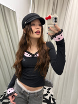 Dot Layered Tulle Top