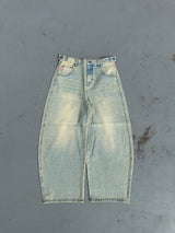 King Logo Slub Denim Buggy Pants