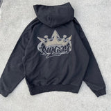 國王徽標顏料連帽衫