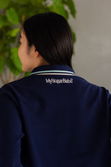 Writing Flower Patch Long Polo Shirt