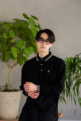 Writing Flower Patch Long Polo Shirt