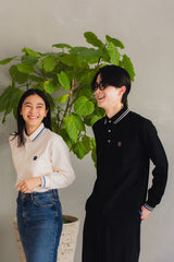 Writing Flower Patch Long Polo Shirt