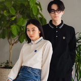 Writing Flower Patch Long Polo Shirt