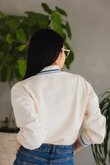 Writing Flower Patch Long Polo Shirt