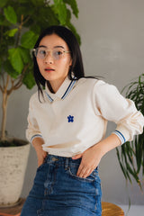 Writing Flower Patch Long Polo Shirt