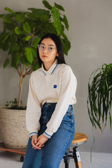 Writing Flower Patch Long Polo Shirt