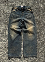 Grunge studs wide denim