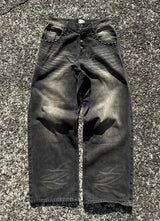 Grunge studs wide denim