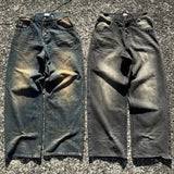 Grunge studs wide denim