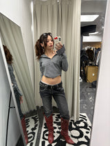 Cross Patch Low-Rise Denim Pants