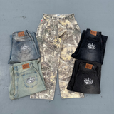 King Logo Buggy Denim Pants