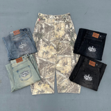 King Logo Slub Denim Buggy Pants