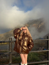 Shiny puffer jacket