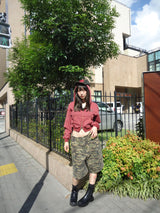 國王徽標樁縫製的拉鍊連帽衫(裁剪)