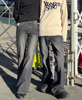 blast damage flare denim