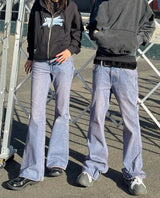 blast damage flare denim