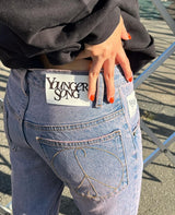 blast damage flare denim