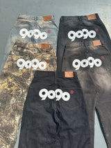 9090 OG Logo Painted Denim Pants