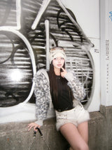 Leopard Faux Fur Short Blouson