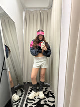 十字标志铆钉迷你短裤