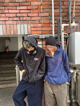 90 로고 후드 양털 재킷