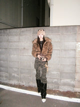 Leopard Faux Fur Short Blouson