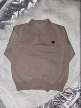 glitter knit polo shirt