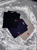 glitter knit polo shirt