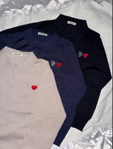 glitter knit polo shirt