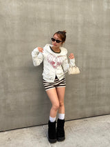 蕾絲心形標誌連帽衫