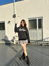 자카드 로고 니트