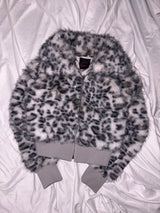Leopard Faux Fur Short Blouson