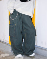 genzai寬鬆的牛仔貨物褲