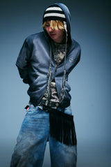 運動徽標徽標色素拉鍊連帽衫