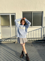 자카드 로고 니트