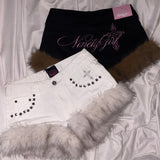 毛皮迷你裤