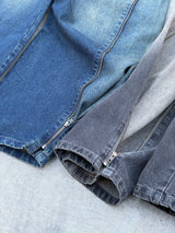 側拉鍊3way牛仔布