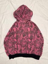 九十女孩动物印花镂空连帽衫