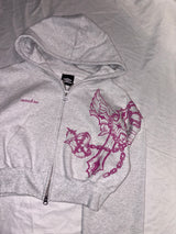 9090girl × umbro Cross Logo Glitter Zip Hoodie