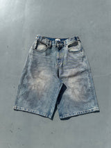 平成标志水钻牛仔短裤