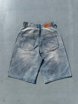平成标志水钻牛仔短裤