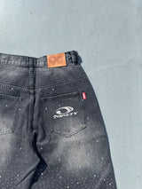 平成标志水钻牛仔短裤