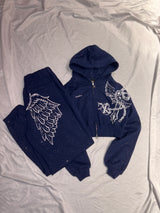 9090girl × umbro Cross Logo Glitter Zip Hoodie