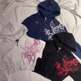 9090girl × umbro Cross Logo Glitter Zip Hoodie