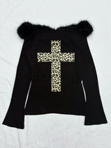 크로스 퍼 오프숄더 티