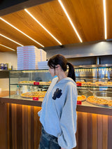 back logo appliqué zip hoodie