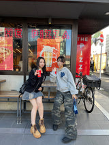 back logo appliqué zip hoodie