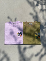 MSB 자수 꽃 로고 티