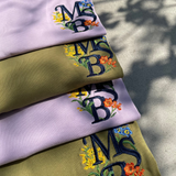 MSB 자수 꽃 로고 티