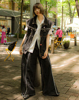 內在和平牛仔布寬鬆褲子